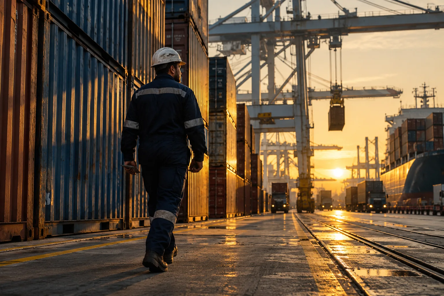 Freight scene: A Dubai freight partner, focused on the details.
